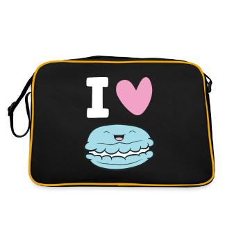 Macaron Lover I Love Macarons France Macaron - Retro Bag - black/gold - Back