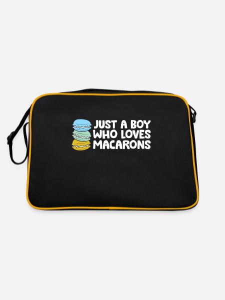 Just a Boy Who Loves Macarons - Retro Bag - black/gold - Back