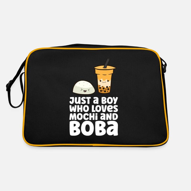 Nur ein Junge, der Mochi und Boba liebt Retro Tasche