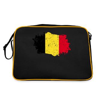 Belgique Drapeau Grunge Belgique Drapeau - Sac Retro - noir/or - Dos