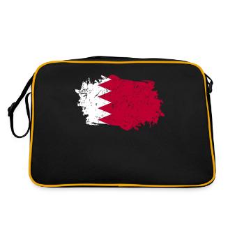 Bahrain Flagge Grunge Bahrain Fahne - Retro Tasche - Schwarz/Gold - Hinten