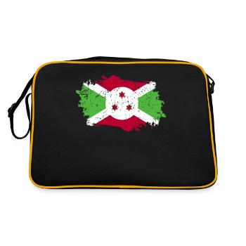 Burundi Flag Grunge Burundi Flag - Sac Retro - noir/or - Dos