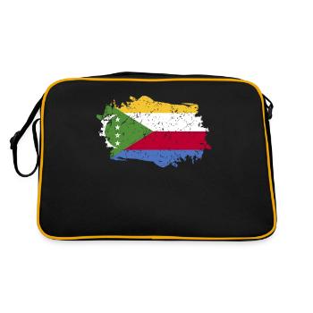 Comoros Flag Grunge Comoros Flag - Retro Bag - black/gold - Back