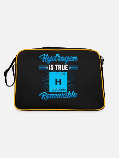 Hydrogen is the true renewable energy - Retro Bag - black/gold - Back