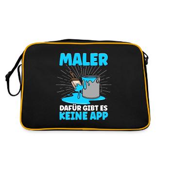 Maler - Retro Tasche - Schwarz/Gold - Hinten