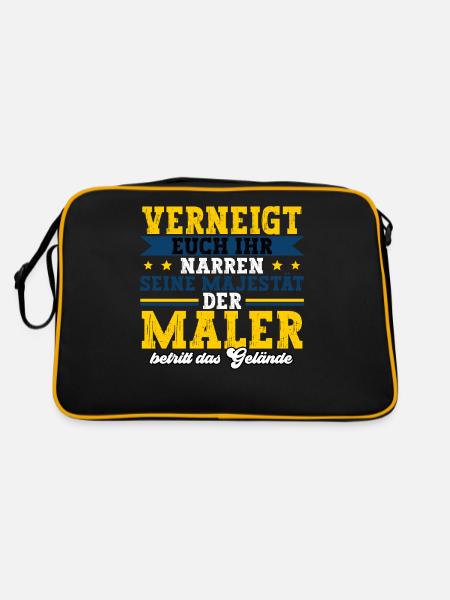 Maler - Retro Tasche - Schwarz/Gold - Hinten