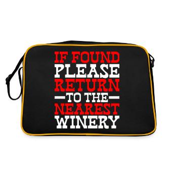 If Found Please Return To The Nearest Winery - Retro Tasche - Schwarz/Gold - Hinten