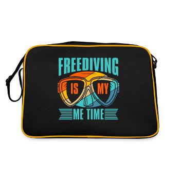 Apnoe Tauchen Freitaucher Freitauchen Geschenk - Retro Tasche - Schwarz/Gold - Hinten