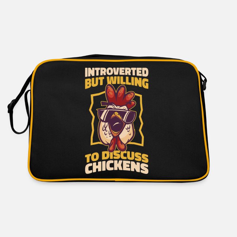 Introverted Chickens Introvertiert Geschenk Retro Tasche