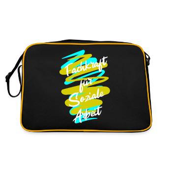 Soziale Arbeit - Retro Tasche - Schwarz/Gold - Hinten