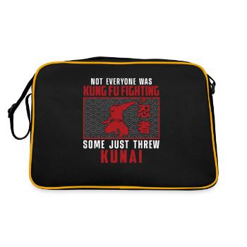 Not Everyone Was Kung Fu Fighting Knife Kunai - Retro Bag - black/gold - Back