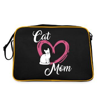 Cat owner cat mom cute cat gift cats - Retro Bag - black/gold - Back