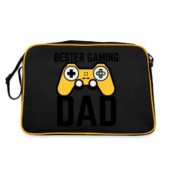 Bester Gaming Dad Controller Spaß Spiel Stick Papa - Retro Tasche - Schwarz/Gold - Hinten