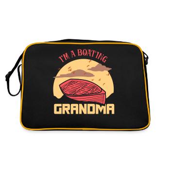 Ich Bin Eine Boot Fahrende Oma Bootfahren Schiff - Retro Tasche - Schwarz/Gold - Hinten