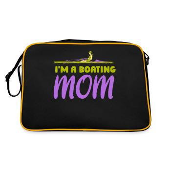 Ich Bin Eine Boot Fahrende Mutter Bootfahren Yacht - Retro Tasche - Schwarz/Gold - Hinten