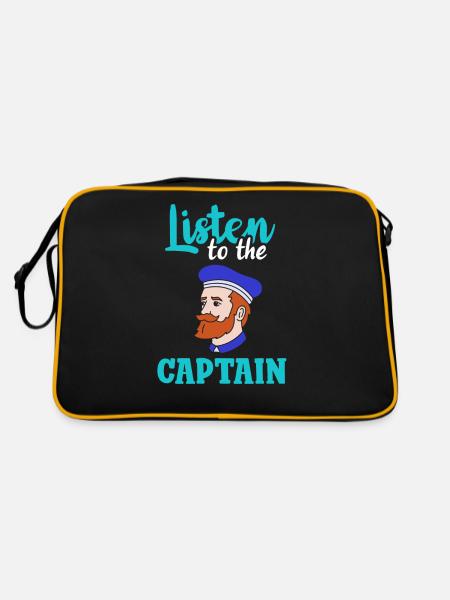 Écoutez le Captain Ship Boat Boat Boat Yacht - Sac Retro - noir/or - Dos