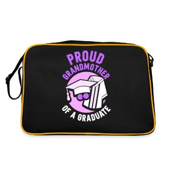 Stolze Großmutter Eines Absolventen Absolvent - Retro Tasche - Schwarz/Gold - Hinten