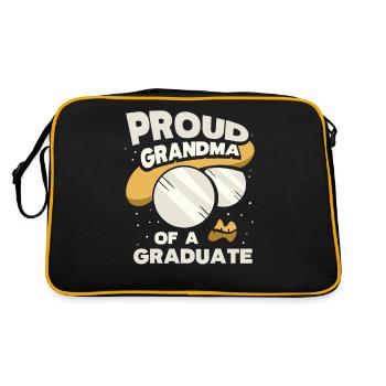 Stolze Großmutter Eines Absolventen Absolvent - Retro Tasche - Schwarz/Gold - Hinten