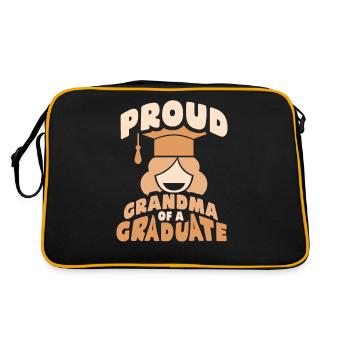 Stolze Großmutter Eines Absolventen Absolvent - Retro Tasche - Schwarz/Gold - Hinten