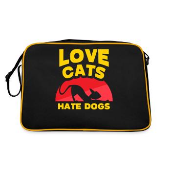 Chers Chats Haine Chiens Amoureux des Animaux De Compagnie Chat - Sac Retro - noir/or - Dos