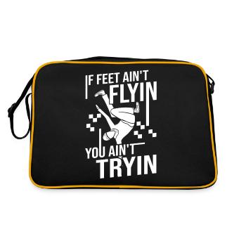 Breakdance Musik Breaking BBoy Bgirl - Retro Tasche - Schwarz/Gold - Hinten