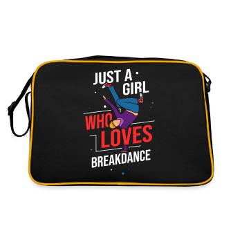 Breakdance Musik Breaking BBoy Bgirl - Retro Tasche - Schwarz/Gold - Hinten