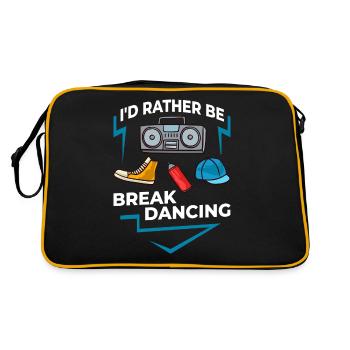 Breakdance Musik Breaking BBoy Bgirl - Retro Tasche - Schwarz/Gold - Hinten
