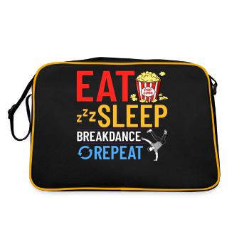 Breakdance Musik Breaking BBoy Bgirl - Retro Tasche - Schwarz/Gold - Hinten