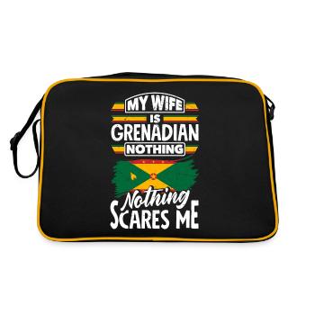 Grenade Grenade Grenadian Drapeau Grenadien Ma femme est - Sac Retro - noir/or - Dos