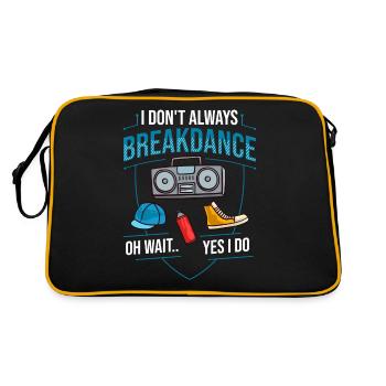 Breakdance Musik Breaking BBoy Bgirl - Retro Tasche - Schwarz/Gold - Hinten