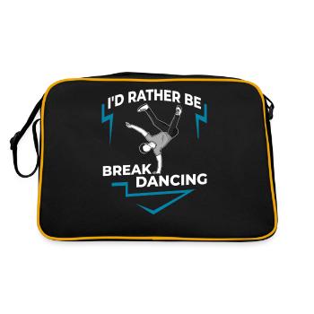 Breakdance Musik Breaking BBoy Bgirl - Retro Tasche - Schwarz/Gold - Hinten