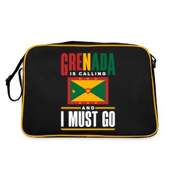 Grenade Grenade Grenade Drapeau Grenadien Grenade Est - Sac Retro - noir/or - Dos