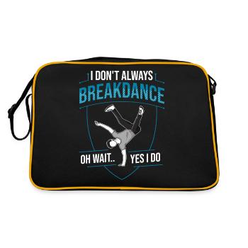 Breakdance Musik Breaking BBoy Bgirl - Retro Tasche - Schwarz/Gold - Hinten