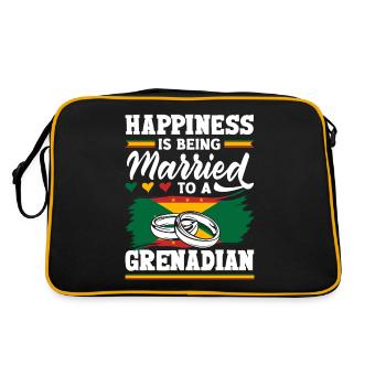 Grenade Grenadien Drapeau Grenadien Quota de mariage - Sac Retro - noir/or - Dos