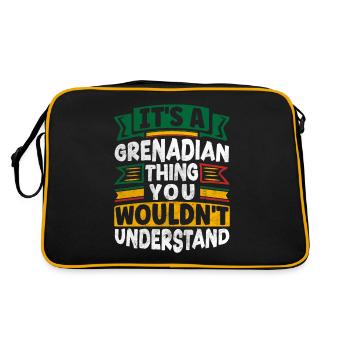 Grenade Grenadien Drapeau Grenadien C’est un Grenadien - Sac Retro - noir/or - Dos