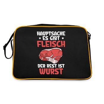 Fleischer Metzger - Retro Tasche - Schwarz/Gold - Hinten