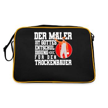 Maler - Retro Tasche - Schwarz/Gold - Hinten