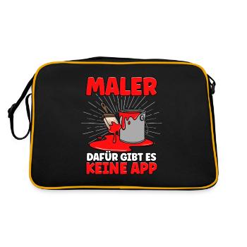 Maler - Retro Tasche - Schwarz/Gold - Hinten