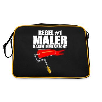Maler - Retro Tasche - Schwarz/Gold - Hinten