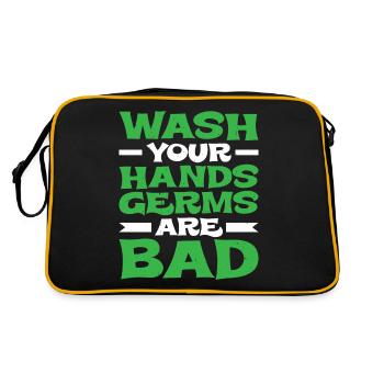 Lavez-vous les mains, les germes sont mauvais - Sac Retro - noir/or - Dos