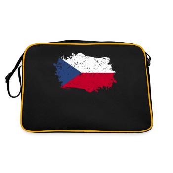 Drapeau de la République tchèque Grunge Drapeau tchèque - Sac Retro - noir/or - Dos