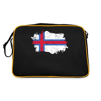 Faroe Islands Flag Grunge Faroe Islands Flag - Retro Bag - black/gold - Back