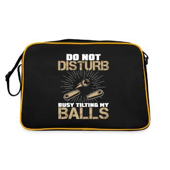 Stören Sie nicht Busy Gaming Lustiges - Retro Tasche - Schwarz/Gold - Hinten