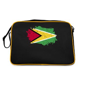 Guyana Flag Grunge Guyana Flag - Sac Retro - noir/or - Dos