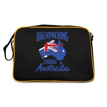Backpacking through Australia Sydney - Retro Tasche - Schwarz/Gold - Hinten