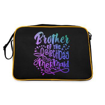 Brother Of The Birthday Mermaid Matching Family - Sac Retro - noir/or - Dos