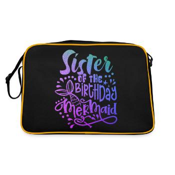 Sister Of The Birthday Mermaid Matching Family - Sac Retro - noir/or - Dos