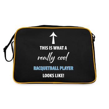 this is what a really cool RACQUETBALL player look - Retro Bag - black/gold - Back