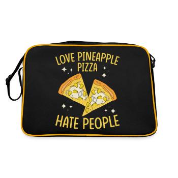 J’adore la pizza à l’ananas déteste les gens - Sac Retro - noir/or - Dos