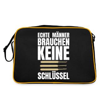 Schlosser Spruch Für Männer Frauen Schlosser - Retro Tasche - Schwarz/Gold - Hinten